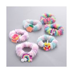 Babyhug Free Size Rubber Bands & Scrunchies Sets with Applique Pack of 6 - Multicolor