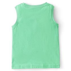 Babyhug Cotton Sleeveless T-Shirt With Zebra Graphics - Green