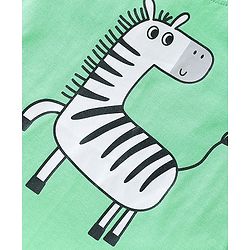 Babyhug Cotton Sleeveless T-Shirt With Zebra Graphics - Green