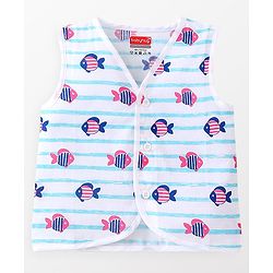 Babyhug 100% Cotton Sleeveless Jhabla Heart Print  Pack of 3 - Multicolour