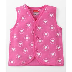 Babyhug 100% Cotton Sleeveless Jhabla Heart Print  Pack of 3 - Multicolour