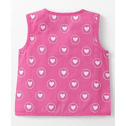 Babyhug 100% Cotton Sleeveless Jhabla Heart Print  Pack of 3 - Multicolour