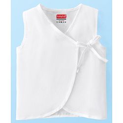 Babyhug 100% Cotton Woven Side Tie Knot Jhablas Pack of 3 - White