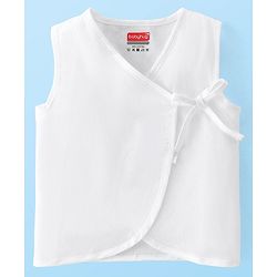 Babyhug 100% Cotton Woven Side Tie Knot Jhablas Pack of 3 - White