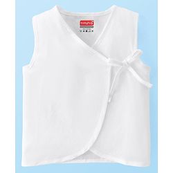 Babyhug 100% Cotton Woven Side Tie Knot Jhablas Pack of 3 - White