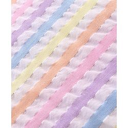 Babyhug Woven Sleeveless Front Open Striped  Top with Knot and Frill Detailing - Multicolour