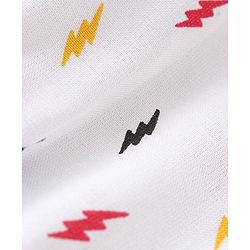 Babyhug Rayon Woven Front Open Half Sleeves Printed Top - White
