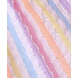 Babyhug Cotton Blend Woven  Half Sleeves Top with Stripes - Pink & Purple
