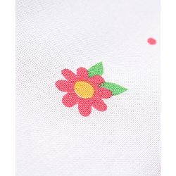 Babyhug Rayon Woven Half Sleeves Gathered Top with Frills & Floral Print - White