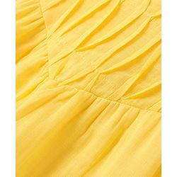 Babyhug Rayon Woven Half Sleeves Gathered Top With Fabric Manipulation - Yellow