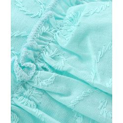 Babyhug 100% Cotton Woven Sleeveless Chikankari Top with Frill Detailing - Light Blue