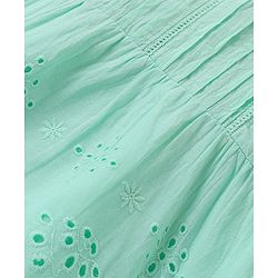 Babyhug Sleeveless Schiffli Top - Light Green