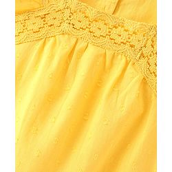 Babyhug Woven Sleeveless Top with Frill & Lace Detailing- Yellow