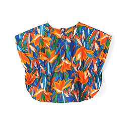 BABYHUG GIRLS RAYON HALF SLEEVES WOVEN TOP WITH DRAWSTRING & ALL OVER PRINT