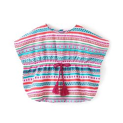 Babyhug Cotton Woven Sleeveless Floral Printed Kaftan Style Top - Pink