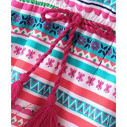 Babyhug Cotton Woven Sleeveless Floral Printed Kaftan Style Top - Pink