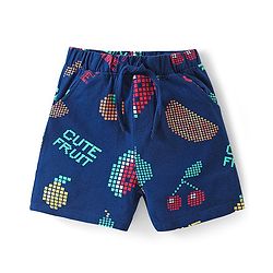 Babyhug Single Jersey Knit Half Sleeves Night Suit with Watermelon Print - Navy Blue