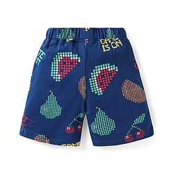 Babyhug Single Jersey Knit Half Sleeves Night Suit with Watermelon Print - Navy Blue