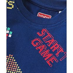 Babyhug Single Jersey Knit Half Sleeves Night Suit with Watermelon Print - Navy Blue