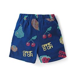 Babyhug Single Jersey Knit Half Sleeves Night Suit with Watermelon Print - Navy Blue