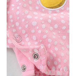Babyhug 100% Cotton Frill Sleeves Romper Fruit Print - Pink