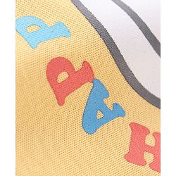 Babyhug 100% Cotton Knit Half Sleeves Romper with Smiley & Text Print - Multicolour