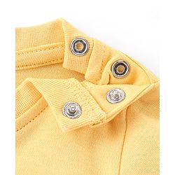 Babyhug 100% Cotton Knit Half Sleeves Romper with Smiley & Text Print - Multicolour