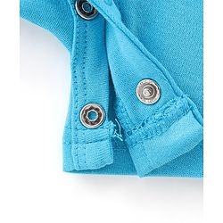 Babyhug 100% Cotton Knit Half Sleeves Romper with Smiley & Text Print - Multicolour