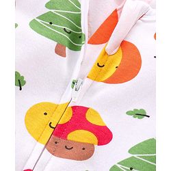 Babyhug 100% Cotton Knit Full Sleeves Romper With Pumpkin Print - Multicolour