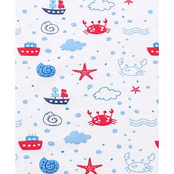 Babyhug 100% Cotton Whale Embroidered Hooded Wrapper - Blue
