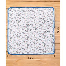 Babyhug 100% Cotton Whale Embroidered Hooded Wrapper - Blue