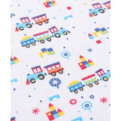 Babyhug Cotton Double Layered Burp Cloth Pack of 2- Blue & Yellow