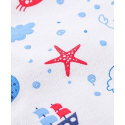 Babyhug Cotton Double Layered Burp Cloth Pack of 2- Blue & Yellow