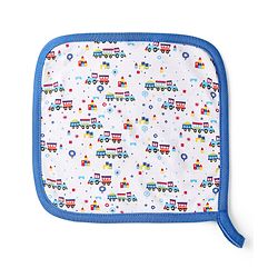 Babyhug Cotton Double Layer Wash Cloth Vehicle Print Pack of 3 - Multicolor