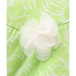 Babyhug 100% Cotton Woven Sleeveless Frock With Floral Print- Green