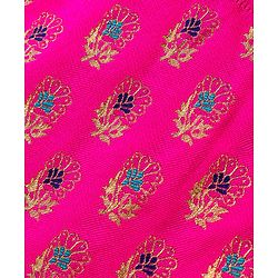 Babyhug Half Sleeves Banarsi Brocade Choli with  Lehenga & Dupatta Set - Mustard