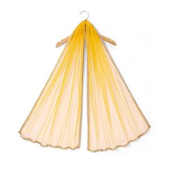 Babyhug Half Sleeves Banarsi Brocade Choli with  Lehenga & Dupatta Set - Mustard