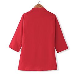 Babyhug Cotton Knit Full Sleeves Pintucked Kurta Solid Colour - Red