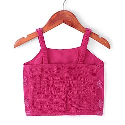 Babyhug Woven Sleeveless Net Sequinned  Embroidered Choli Lahenga and Dupatta-Hot Pink
