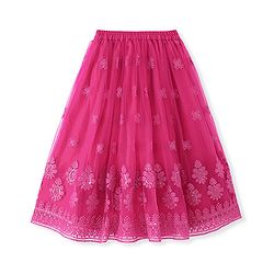 Babyhug Woven Sleeveless Net Sequinned  Embroidered Choli Lahenga and Dupatta-Hot Pink