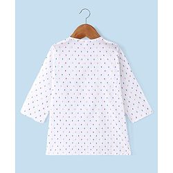 Babyhug 100%  Cotton Woven Kurta & Pyjama Set With Dots Pattern Print - White