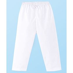 Babyhug 100% Cotton Woven Embroidered Full Sleeves Kurta Pyjama Set Solid Colour - White