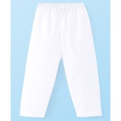 Babyhug 100% Cotton Woven Embroidered Full Sleeves Kurta Pyjama Set Solid Colour - White