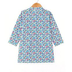 Babyhug 100% Cotton Woven Full Sleeves Kurta & Pyjama Set With Bricks Print - Multicolour