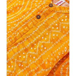 Babyhug 100% Cotton Woven Full Sleeves Bandhani Print Kurta Pyjama Set - Yellow