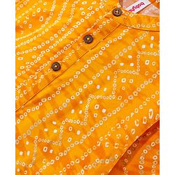 Babyhug 100% Cotton Woven Full Sleeves Bandhani Print Kurta Pyjama Set - Yellow