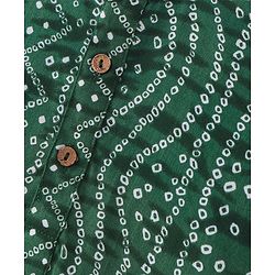 Babyhug Cotton Woven Full Sleeves Bandhani Print Kurta Pyjama Set - Green
