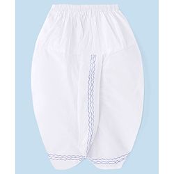 Babyhug 100% Cotton Woven Angarakha Full Sleeves Embroidered Kurta & Dhoti Set -White & Blue