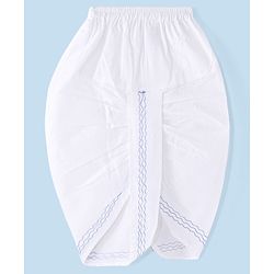 Babyhug 100% Cotton Woven Angarakha Full Sleeves Embroidered Kurta & Dhoti Set -White & Blue