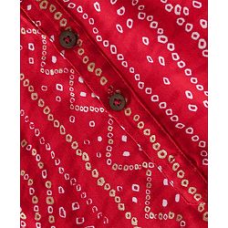 Babyhug 100% Cotton Woven Full Sleeves Bandhani Printed Kurta Pajama Set - Red